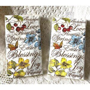 NIP Pier 1 Easter Spring Buffet/Guest Paper Napkins With Floral & Bunny Design